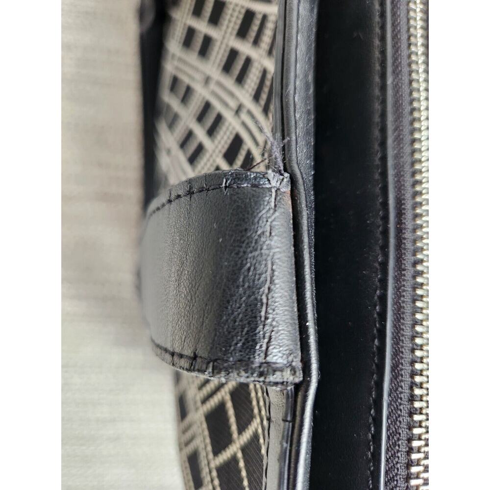 Love Moschino Black & White Knit Geometric Knit Fabric PU Tote Handbag Pre-owned - Picture 12 of 15